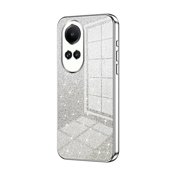 For OPPO Reno10 5G/Reno10 Pro 5G Global Gradient Glitter Powder Electroplated Phone Case(Silver) - OPPO Cases by PMC TechLife | Online Shopping South Africa | PMC TechLife | Buy Now Pay Later Mobicred