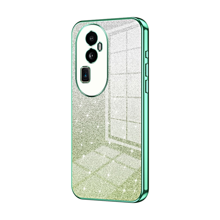 For OPPO Reno10 Pro+ Gradient Glitter Powder Electroplated Phone Case(Green) - OPPO Cases by PMC TechLife | Online Shopping South Africa | PMC TechLife | Buy Now Pay Later Mobicred