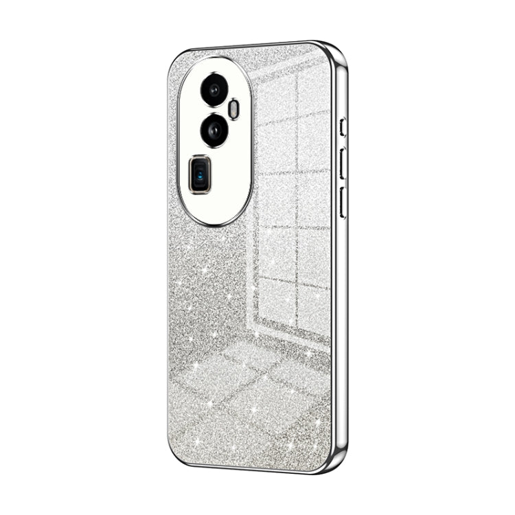 For OPPO Reno10 Pro+ Gradient Glitter Powder Electroplated Phone Case(Silver) - OPPO Cases by PMC TechLife | Online Shopping South Africa | PMC TechLife | Buy Now Pay Later Mobicred