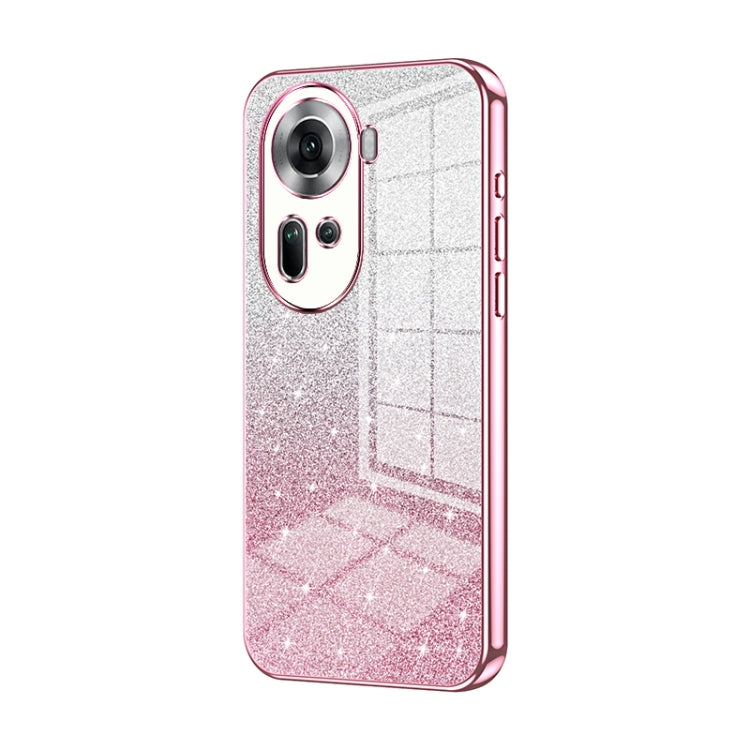 For OPPO Reno11 Global Gradient Glitter Powder Electroplated Phone Case(Pink) - Reno11 Cases by PMC TechLife | Online Shopping South Africa | PMC TechLife | Buy Now Pay Later Mobicred