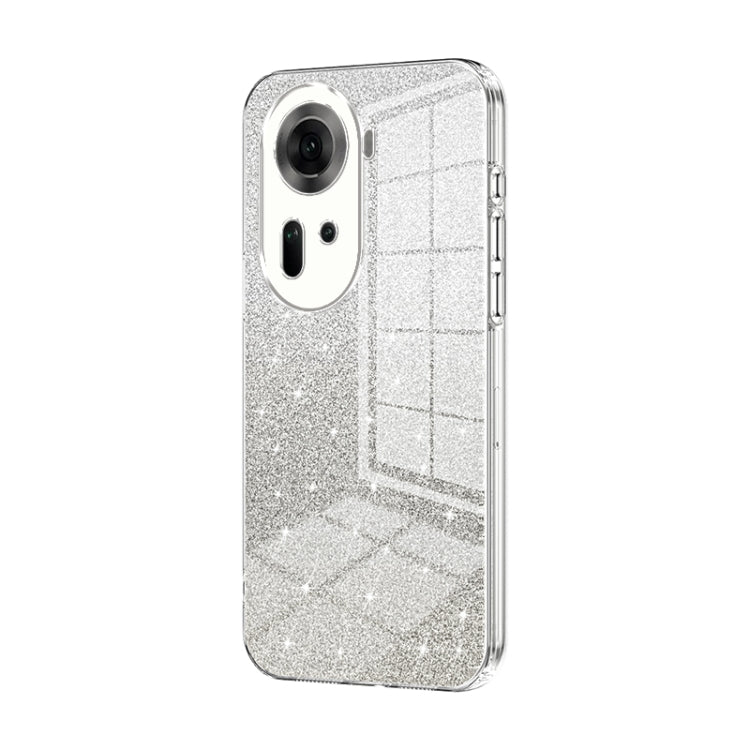 For OPPO Reno11 Global Gradient Glitter Powder Electroplated Phone Case(Transparent) - Reno11 Cases by PMC TechLife | Online Shopping South Africa | PMC TechLife | Buy Now Pay Later Mobicred