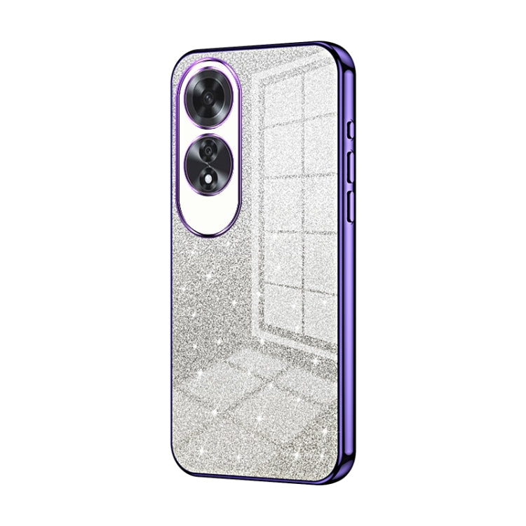 For OPPO A60 Gradient Glitter Powder Electroplated Phone Case(Purple) - OPPO Cases by PMC TechLife | Online Shopping South Africa | PMC TechLife | Buy Now Pay Later Mobicred
