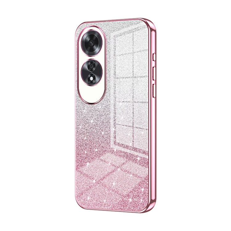 For OPPO A60 Gradient Glitter Powder Electroplated Phone Case(Pink) - OPPO Cases by PMC TechLife | Online Shopping South Africa | PMC TechLife | Buy Now Pay Later Mobicred
