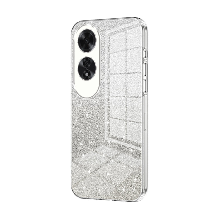 For OPPO A60 Gradient Glitter Powder Electroplated Phone Case(Transparent) - OPPO Cases by PMC TechLife | Online Shopping South Africa | PMC TechLife | Buy Now Pay Later Mobicred