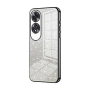 For OPPO A60 Gradient Glitter Powder Electroplated Phone Case(Black)