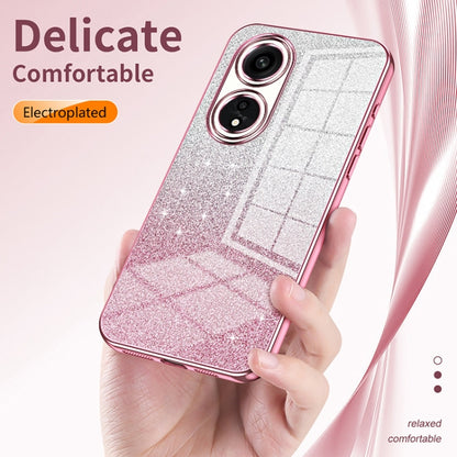 For OPPO Reno8 Pro Gradient Glitter Powder Electroplated Phone Case(Blue) - OPPO Cases by PMC Jewellery | Online Shopping South Africa | PMC Jewellery | Buy Now Pay Later Mobicred