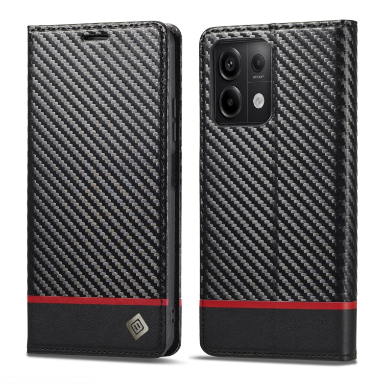 For Xiaomi Redmi Note 13 4G LC.IMEEKE Carbon Fiber Texture Flip Leather Phone Case(Horizontal Black) - Note 13 Cases by LC.IMEEKE | Online Shopping South Africa | PMC TechLife | Buy Now Pay Later Mobicred