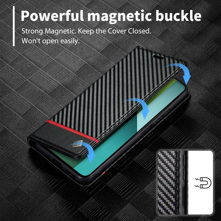 For Xiaomi Redmi Note 13 4G LC.IMEEKE Carbon Fiber Texture Flip Leather Phone Case(Horizontal Black) - Note 13 Cases by LC.IMEEKE | Online Shopping South Africa | PMC TechLife | Buy Now Pay Later Mobicred