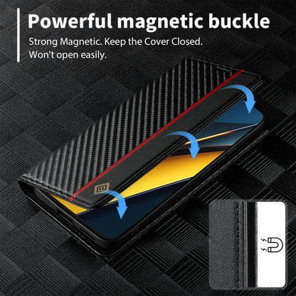 For Xiaomi Poco X6 Pro 5G LC.IMEEKE Carbon Fiber Texture Flip Leather Phone Case(Vertical Black) - free shipping - PMC Jewellery - Order now!
