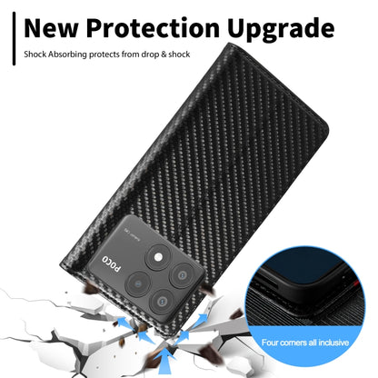 For Xiaomi Poco X6 Pro 5G LC.IMEEKE Carbon Fiber Texture Flip Leather Phone Case(Vertical Black) - free shipping - PMC Jewellery - Order now!
