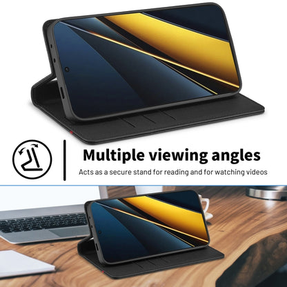 For Xiaomi Poco X6 Pro 5G LC.IMEEKE Carbon Fiber Texture Flip Leather Phone Case(Vertical Black) - free shipping - PMC Jewellery - Order now!