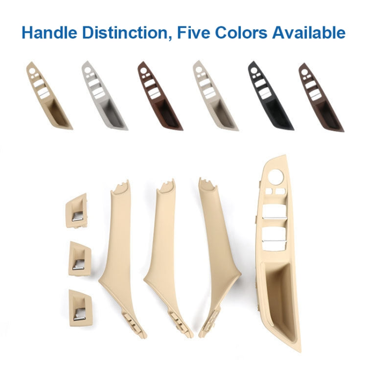 For BMW F10 / F18 5 Series 7pcs Car Inside Doors Handle Pull Trim Cover, Right Driving, 51417225874(Beige White) - Door Handles by PMC TechLife | Online Shopping South Africa | PMC TechLife | Buy Now Pay Later Mobicred