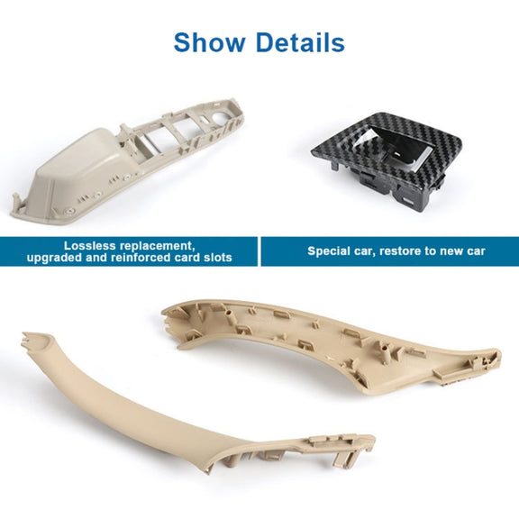 For BMW F10 / F18 5 Series 7pcs Car Inside Doors Handle Pull Trim Cover, Right Driving, 51417225874(Mocha Color)