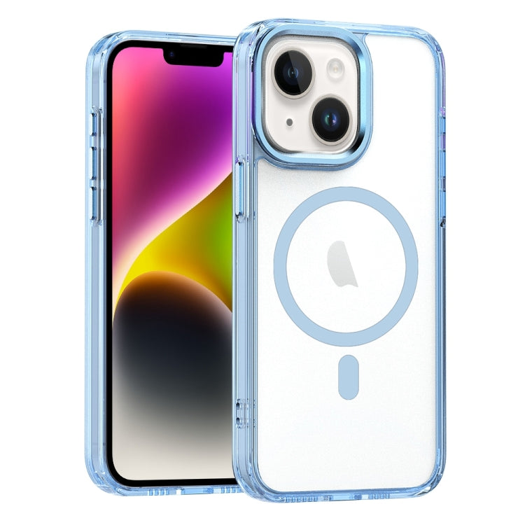 For iPhone 14 MagSafe Magnetic Clear Phone Case(Sierra Blue) - iPhone 14 Cases by PMC TechLife | Online Shopping South Africa | PMC TechLife