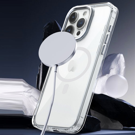 For iPhone 12 MagSafe Magnetic Clear Phone Case(Purple)