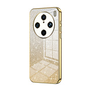 For vivo X100 Pro Gradient Glitter Powder Electroplated Phone Case(Gold)