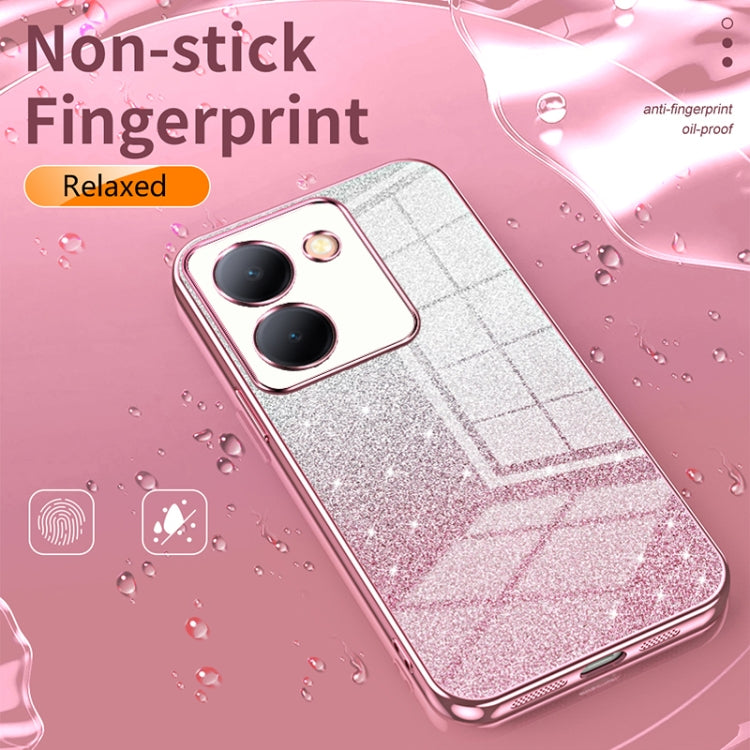 For vivo V29e Gradient Glitter Powder Electroplated Phone Case(Blue) - vivo Cases by PMC TechLife | Online Shopping South Africa | PMC TechLife | Buy Now Pay Later Mobicred
