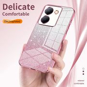 For vivo X100 Pro Gradient Glitter Powder Electroplated Phone Case(Blue)