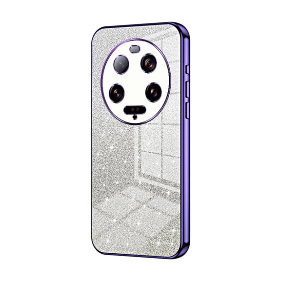 For Xiaomi 13 Ultra Gradient Glitter Powder Electroplated Phone Case(Purple)