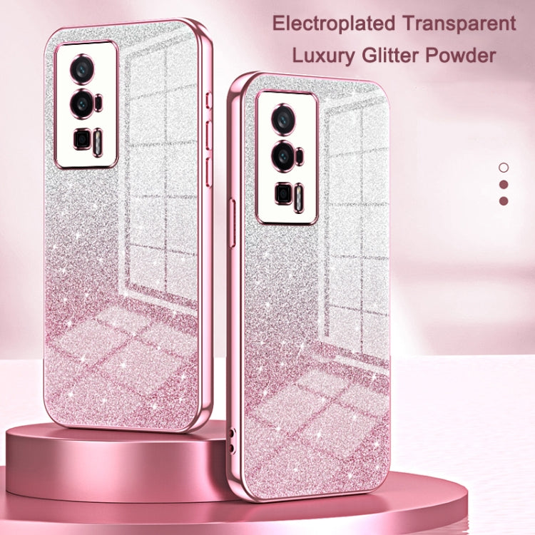For Xiaomi 14 Ultra Gradient Glitter Powder Electroplated Phone Case(Purple)