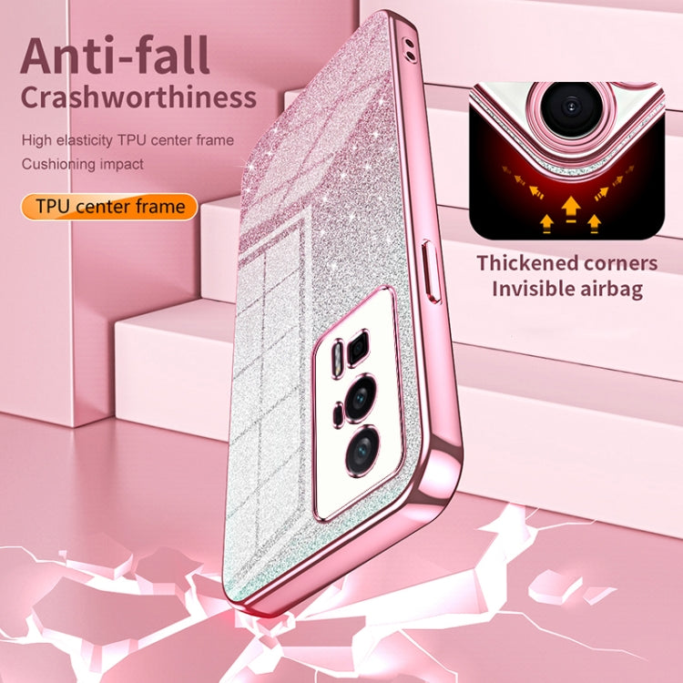 For Xiaomi Poco X4 Pro 5G Gradient Glitter Powder Electroplated Phone Case(Blue) - Poco X4 Pro 5G Cases by PMC TechLife | Online Shopping South Africa | PMC TechLife