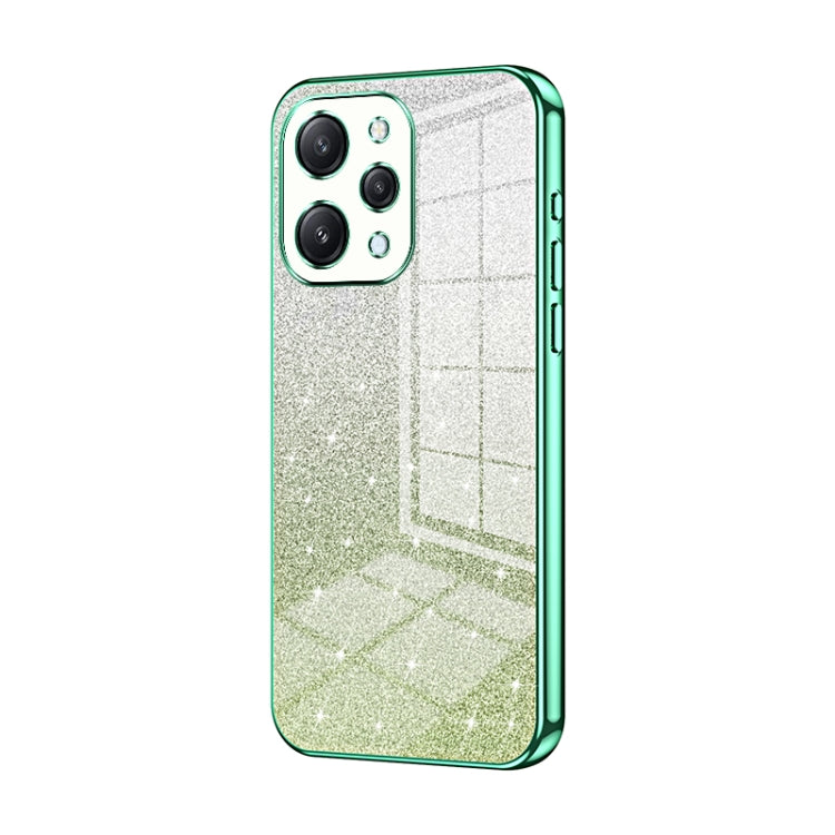 For Xiaomi Redmi 12 / Redmi Note 12R Gradient Glitter Powder Electroplated Phone Case(Green) - Xiaomi Cases by PMC TechLife | Online Shopping South Africa | PMC TechLife | Buy Now Pay Later Mobicred
