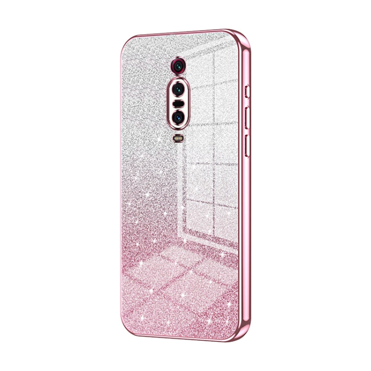 For Xiaomi Redmi K20 / K20 Pro Gradient Glitter Powder Electroplated Phone Case(Pink) - Xiaomi Cases by PMC TechLife | Online Shopping South Africa | PMC TechLife | Buy Now Pay Later Mobicred