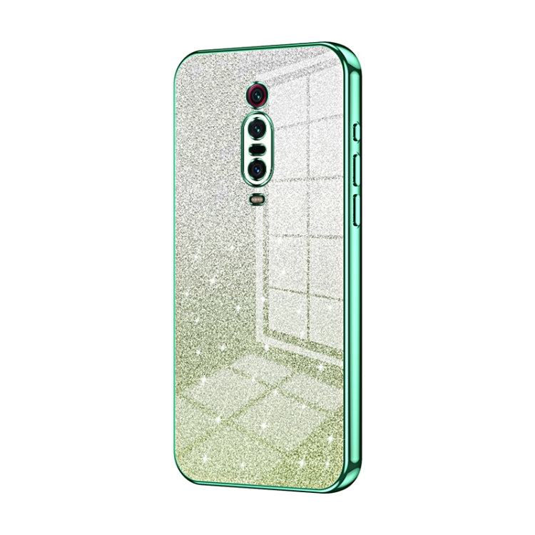 For Xiaomi Redmi K20 / K20 Pro Gradient Glitter Powder Electroplated Phone Case(Green) - Xiaomi Cases by PMC TechLife | Online Shopping South Africa | PMC TechLife | Buy Now Pay Later Mobicred