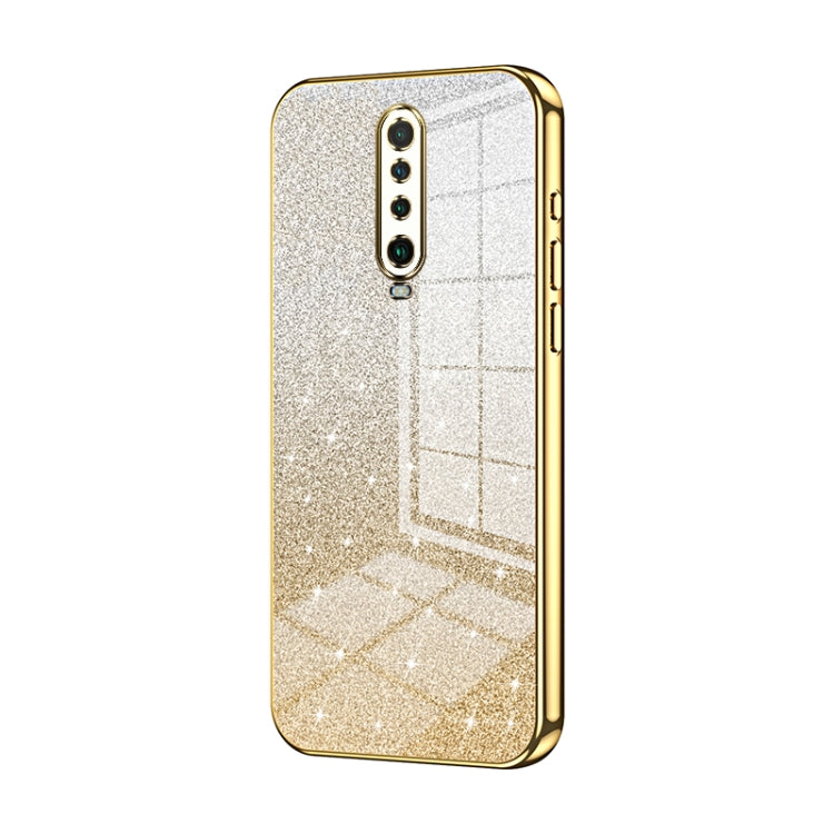 For Xiaomi Redmi K30 / K30 5G Gradient Glitter Powder Electroplated Phone Case(Gold) - Xiaomi Cases by PMC TechLife | Online Shopping South Africa | PMC TechLife | Buy Now Pay Later Mobicred
