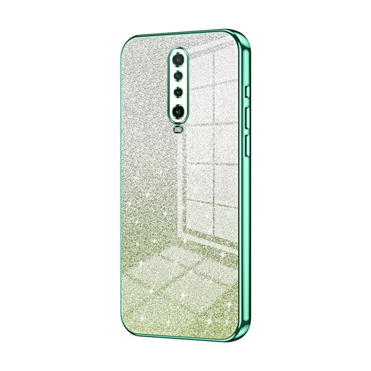 For Xiaomi Redmi K30 / K30 5G Gradient Glitter Powder Electroplated Phone Case(Green) - Xiaomi Cases by PMC TechLife | Online Shopping South Africa | PMC TechLife | Buy Now Pay Later Mobicred