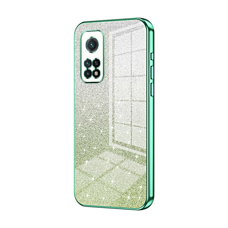 For Xiaomi Redmi K30S / Mi 10T Pro 5G Gradient Glitter Powder Electroplated Phone Case(Green) - Xiaomi Cases by PMC TechLife | Online Shopping South Africa | PMC TechLife | Buy Now Pay Later Mobicred