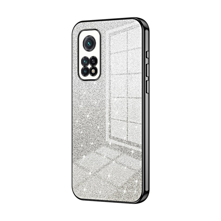 For Xiaomi Redmi K30S / Mi 10T Pro 5G Gradient Glitter Powder Electroplated Phone Case(Black) - Xiaomi Cases by PMC TechLife | Online Shopping South Africa | PMC TechLife | Buy Now Pay Later Mobicred