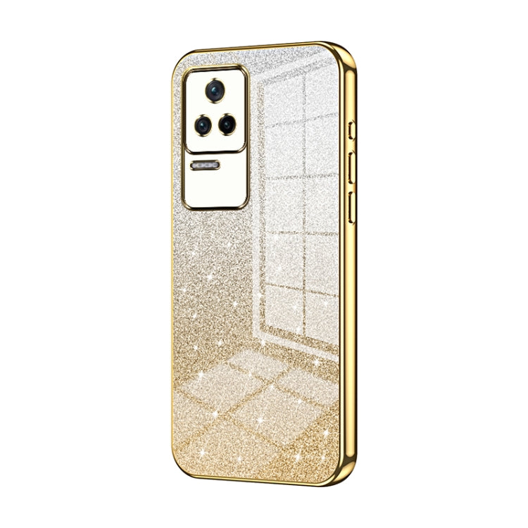 For Xiaomi Redmi K40S / Poco F4 Gradient Glitter Powder Electroplated Phone Case(Gold) - Xiaomi Cases by PMC TechLife | Online Shopping South Africa | PMC TechLife | Buy Now Pay Later Mobicred