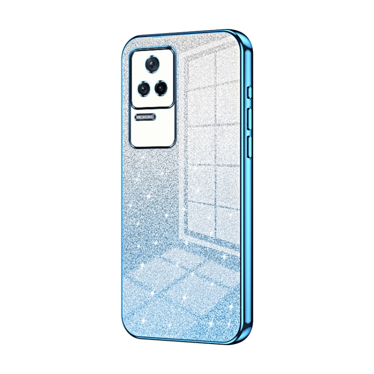 For Xiaomi Redmi K40S / Poco F4 Gradient Glitter Powder Electroplated Phone Case(Blue) - Xiaomi Cases by PMC TechLife | Online Shopping South Africa | PMC TechLife | Buy Now Pay Later Mobicred