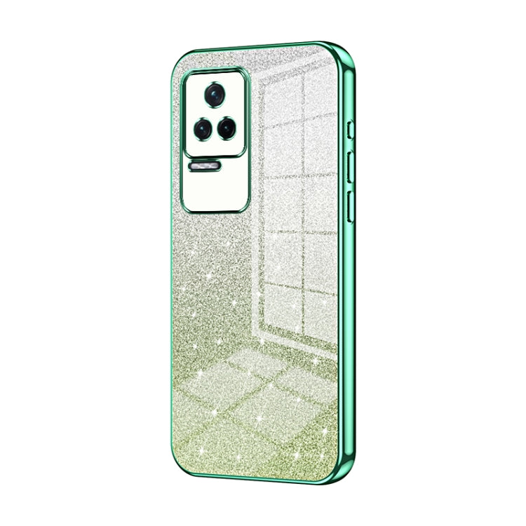 For Xiaomi Redmi K50 / K50 Pro Gradient Glitter Powder Electroplated Phone Case(Green) - Xiaomi Cases by PMC TechLife | Online Shopping South Africa | PMC TechLife | Buy Now Pay Later Mobicred