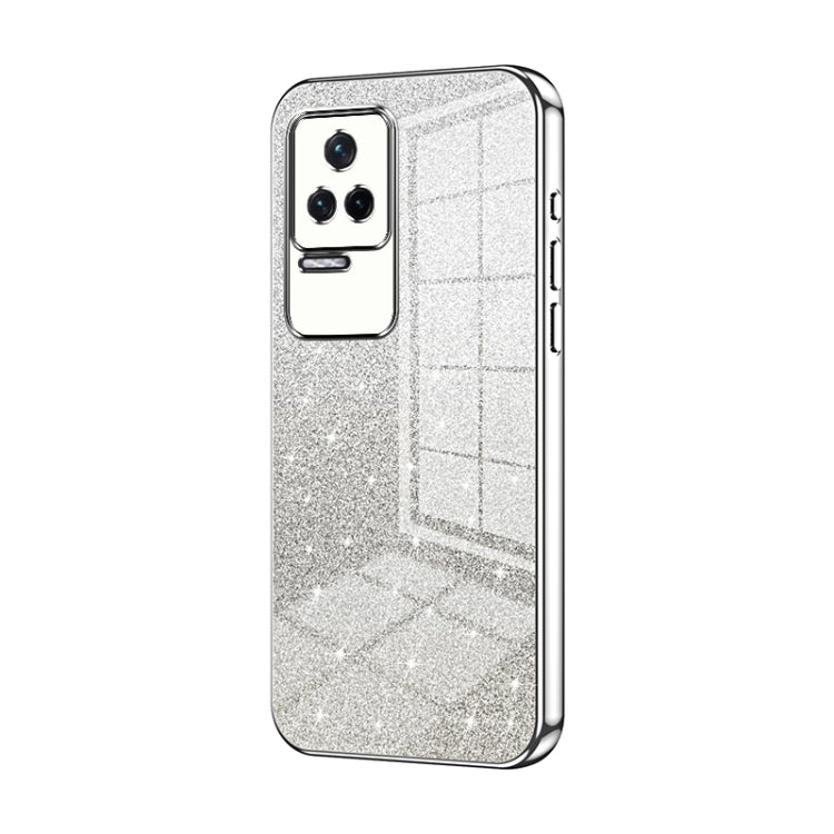 For Xiaomi Redmi K50 / K50 Pro Gradient Glitter Powder Electroplated Phone Case(Silver) - Xiaomi Cases by PMC TechLife | Online Shopping South Africa | PMC TechLife | Buy Now Pay Later Mobicred