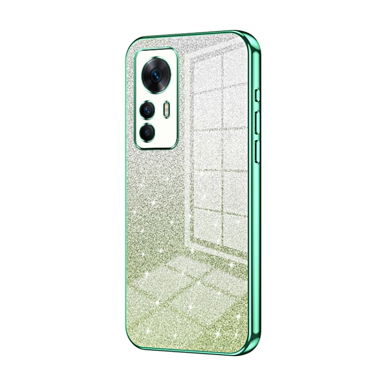 For Xiaomi Redmi K50 Ultra / Xiaomi 12T Gradient Glitter Powder Electroplated Phone Case(Green) - free shipping - PMC TechLife - Order now!