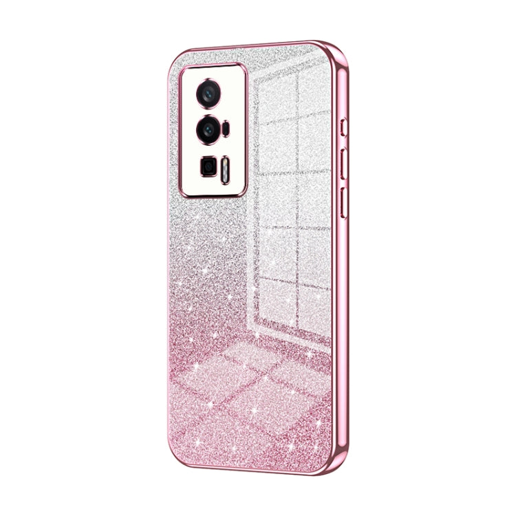 For Xiaomi Redmi K60 / K60 Pro Gradient Glitter Powder Electroplated Phone Case(Pink) - Xiaomi Cases by PMC TechLife | Online Shopping South Africa | PMC TechLife | Buy Now Pay Later Mobicred