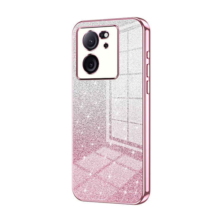 For Xiaomi Redmi K60 Ultra / Xiaomi 13T Gradient Glitter Powder Electroplated Phone Case(Pink) - Redmi K60 Ultra Cases by PMC TechLife | Online Shopping South Africa | PMC TechLife | Buy Now Pay Later Mobicred