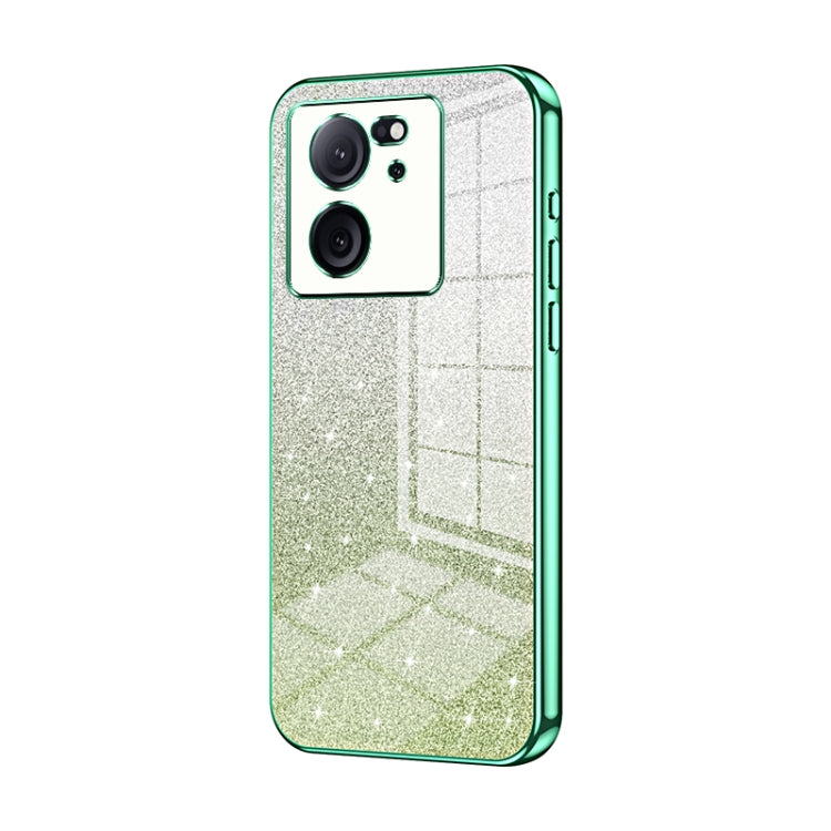 For Xiaomi Redmi K60 Ultra / Xiaomi 13T Gradient Glitter Powder Electroplated Phone Case(Green) - Xiaomi Cases by PMC TechLife | Online Shopping South Africa | PMC TechLife | Buy Now Pay Later Mobicred