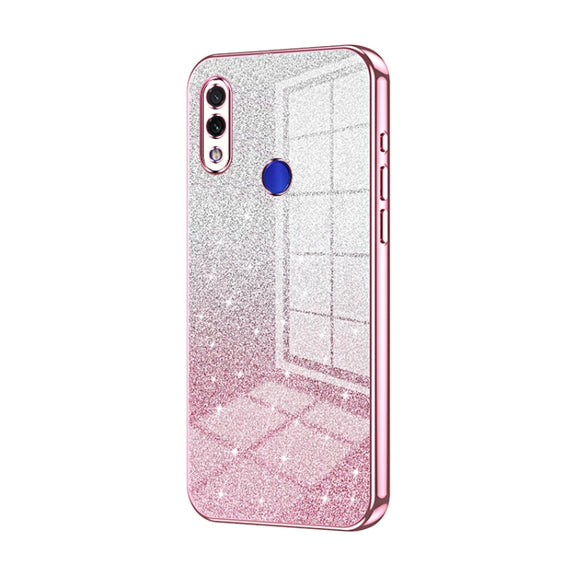 For Xiaomi Redmi Note 7 / Note 7 Pro Gradient Glitter Powder Electroplated Phone Case(Pink)