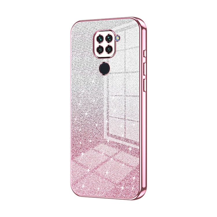 For Xiaomi Redmi Note 9 / 10X 4G Gradient Glitter Powder Electroplated Phone Case(Pink) - Xiaomi Cases by PMC TechLife | Online Shopping South Africa | PMC TechLife | Buy Now Pay Later Mobicred