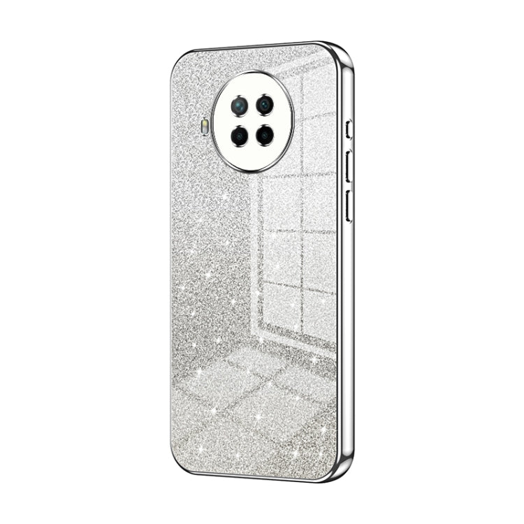 For Xiaomi Redmi Note 9 Pro 5G/Mi 10T Lite Gradient Glitter Powder Electroplated Phone Case(Silver) - Xiaomi Cases by PMC TechLife | Online Shopping South Africa | PMC TechLife | Buy Now Pay Later Mobicred