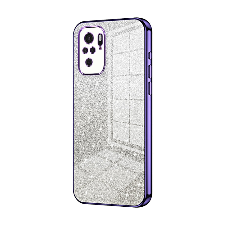 For Xiaomi Redmi Note 10/Note 10S Gradient Glitter Powder Electroplated Phone Case(Purple) - Xiaomi Cases by PMC TechLife | Online Shopping South Africa | PMC TechLife | Buy Now Pay Later Mobicred