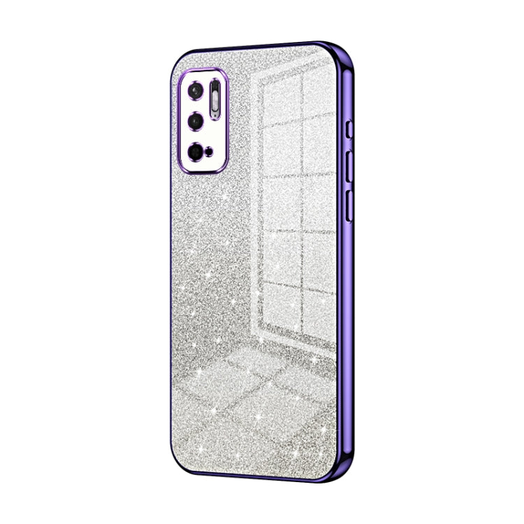 For Xiaomi Redmi Note 10 5G / Note 10T 5G Gradient Glitter Powder Electroplated Phone Case(Purple) - Xiaomi Cases by PMC TechLife | Online Shopping South Africa | PMC TechLife | Buy Now Pay Later Mobicred