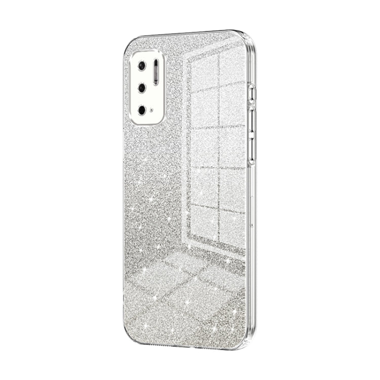 For Xiaomi Redmi Note 10 5G / Note 10T 5G Gradient Glitter Powder Electroplated Phone Case(Transparent) - Xiaomi Cases by PMC TechLife | Online Shopping South Africa | PMC TechLife | Buy Now Pay Later Mobicred