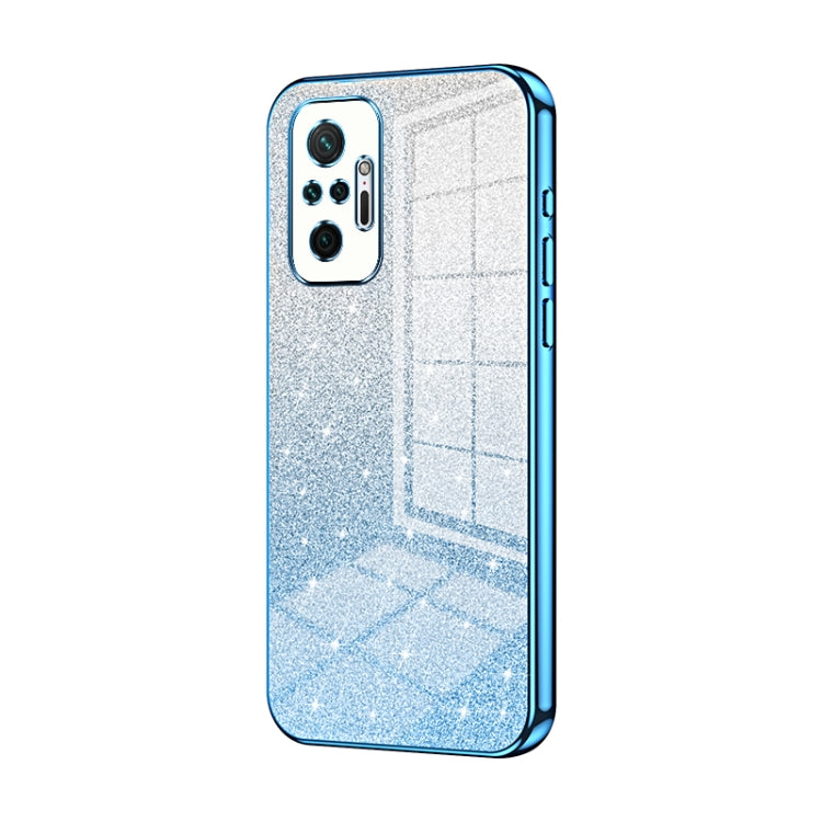 For Xiaomi Redmi Note 10 Pro/10 Pro Max Gradient Glitter Powder Electroplated Phone Case(Blue) - Xiaomi Cases by PMC TechLife | Online Shopping South Africa | PMC TechLife | Buy Now Pay Later Mobicred