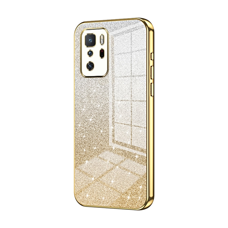 For Xiaomi Redmi Note 10 Pro 5G/Poco X3 GT Gradient Glitter Powder Electroplated Phone Case(Gold) - Xiaomi Cases by PMC TechLife | Online Shopping South Africa | PMC TechLife | Buy Now Pay Later Mobicred
