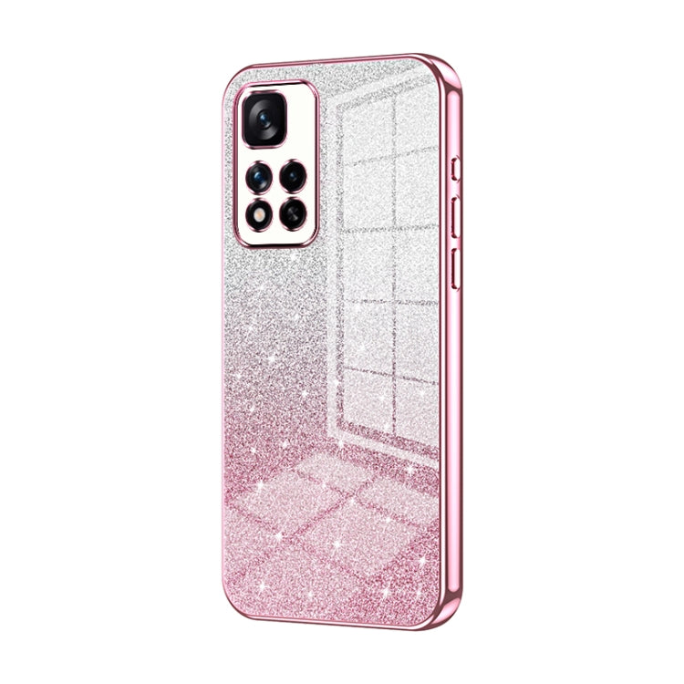 For Xiaomi Redmi Note 11 Pro+ 5G Gradient Glitter Powder Electroplated Phone Case(Pink) - Xiaomi Cases by PMC TechLife | Online Shopping South Africa | PMC TechLife | Buy Now Pay Later Mobicred