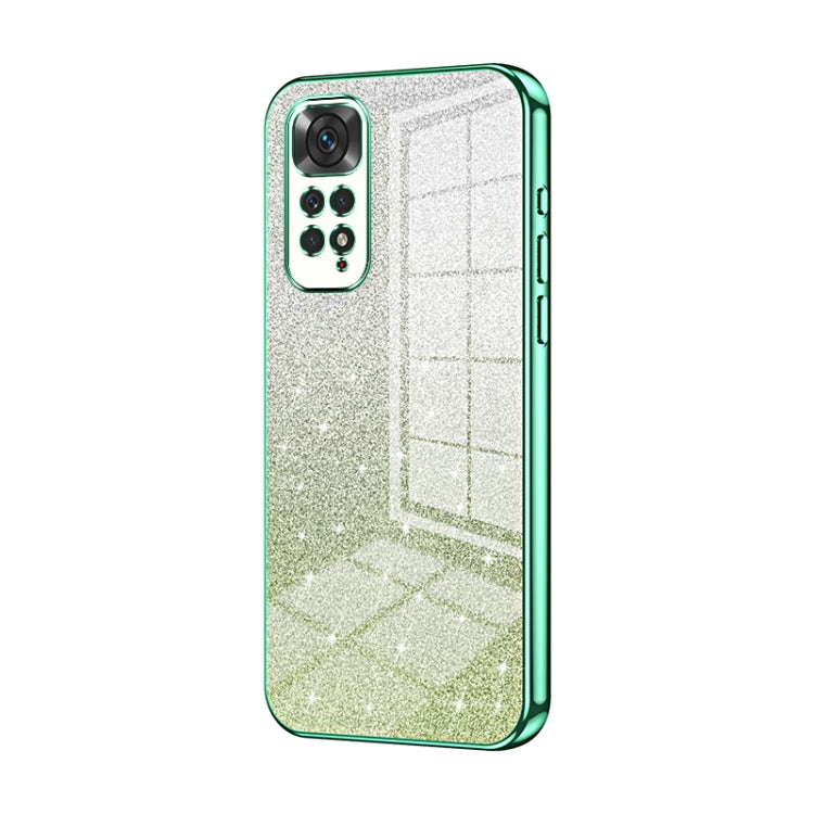For Xiaomi Redmi Note 11 Global / Note 11S Gradient Glitter Powder Electroplated Phone Case(Green) - Xiaomi Cases by PMC TechLife | Online Shopping South Africa | PMC TechLife | Buy Now Pay Later Mobicred